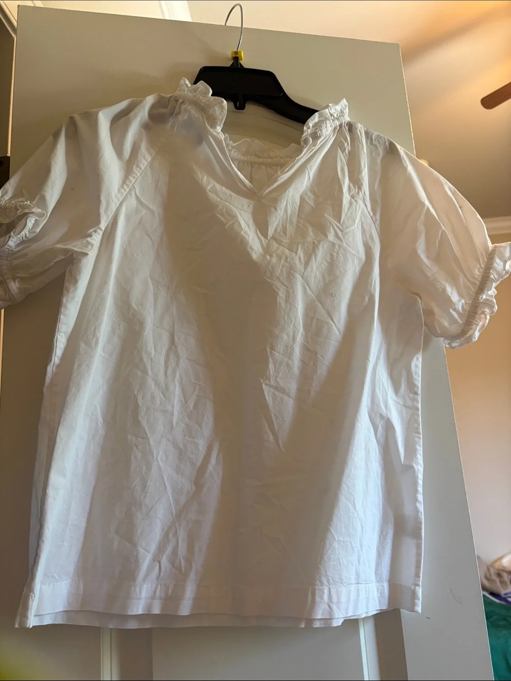 Hill House White Short-Sleeve Off-Shoulder Top
